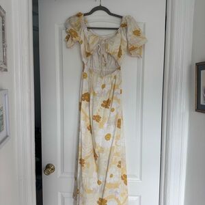 Sabo Skirt Yellow and White Floral Maxi Dress